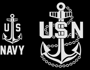 Navy Anchor Reflective Long Sleeve - 100% Cotton
