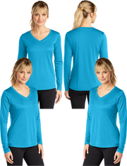 LST_353LS Women's Dry Fit V-neck Long sleeve