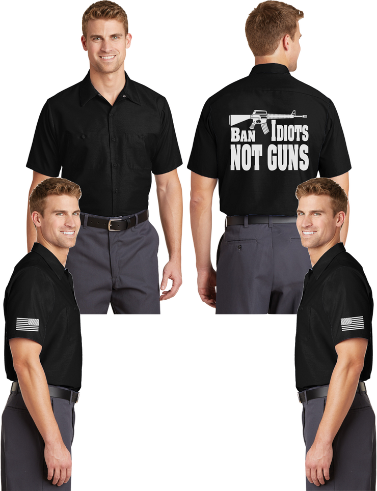 Ban Idiots Reflective Mechanic Shirt