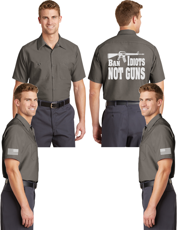 Ban Idiots Reflective Mechanic Shirt