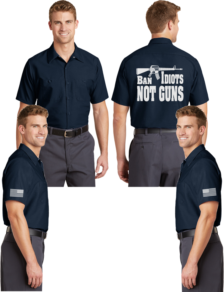 Ban Idiots Reflective Mechanic Shirt