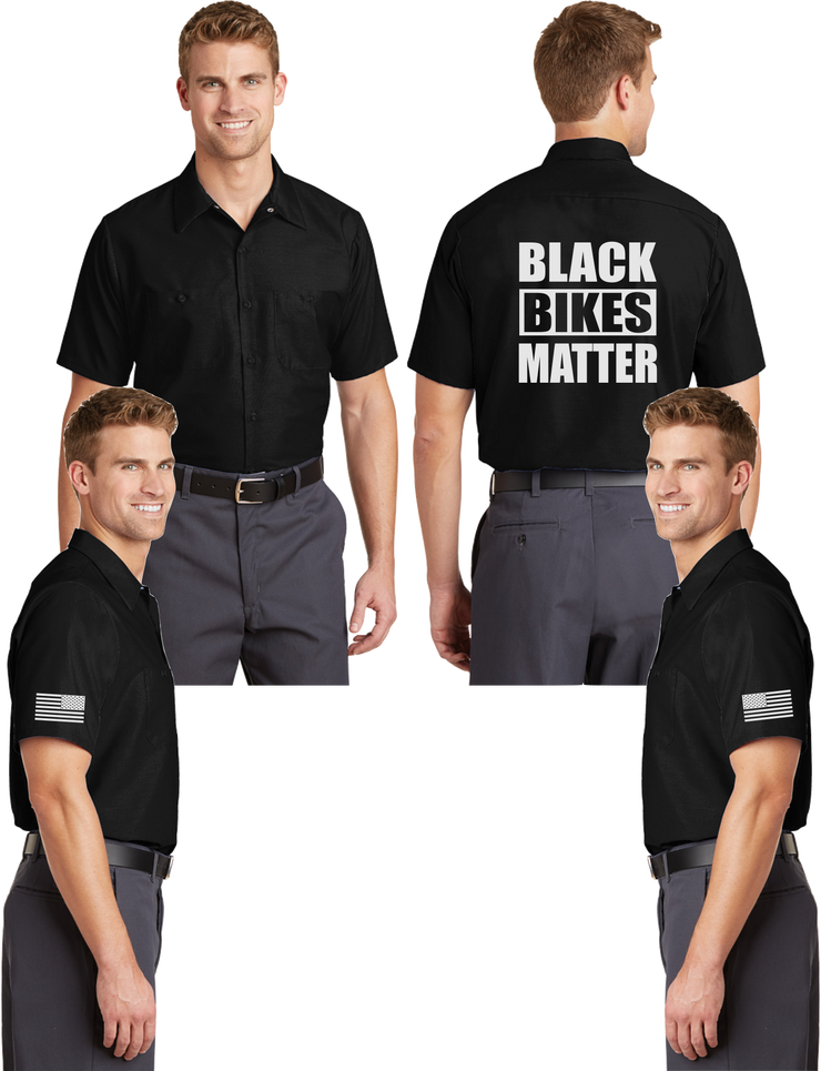 Black Bikes Matter Reflective Mechanic Shirt