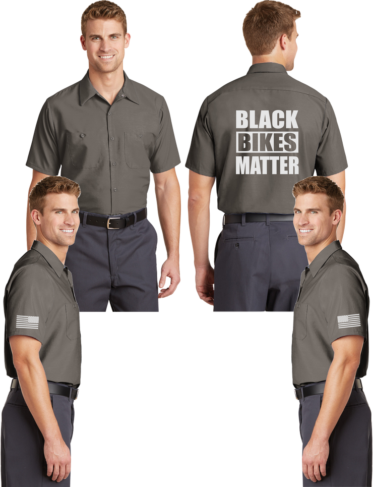 Black Bikes Matter Reflective Mechanic Shirt