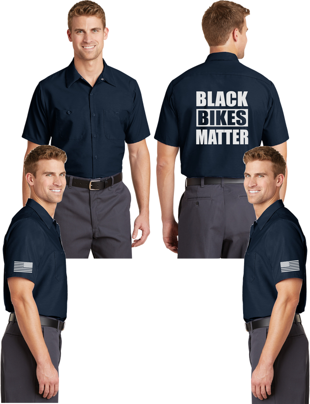 Black Bikes Matter Reflective Mechanic Shirt