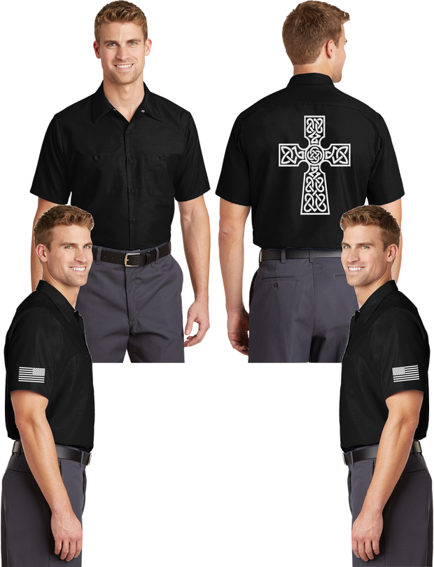 Celtic Cross Reflective Mechanic Shirt