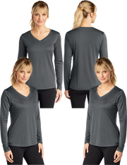LST_353LS Women's Dry Fit V-neck Long sleeve