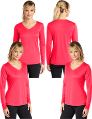 LST_353LS Women's Dry Fit V-neck Long sleeve