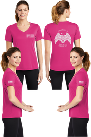 LR-72-Mulberry Women's Dry Fit V-neck Tee