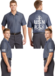 Navy Anchor Reflective Mechanic Shirt