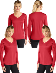 LST_353LS Women's Dry Fit V-neck Long sleeve