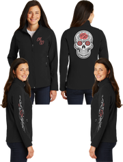 Women's Sugar Skull Coral Reflective Soft Shell Jacket
