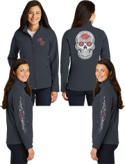 Women's Sugar Skull Coral Reflective Soft Shell Jacket