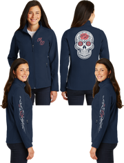 Women's Sugar Skull Coral Reflective Soft Shell Jacket