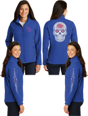 Women's Sugar Skull Coral Reflective Soft Shell Jacket