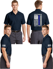 Thin Blue Line Reflective Mechanic Shirt