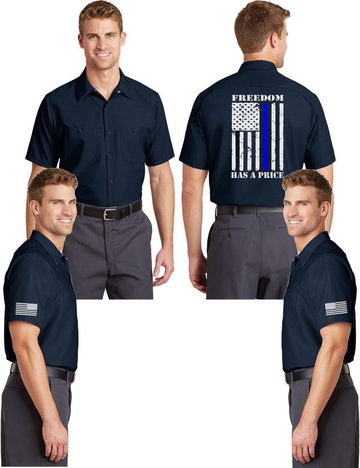 Thin Blue Line Reflective Mechanic Shirt
