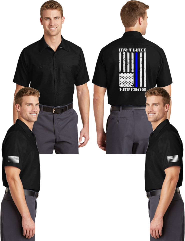 Thin Blue Line Reflective Mechanic Shirt
