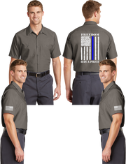 Thin Blue Line Reflective Mechanic Shirt