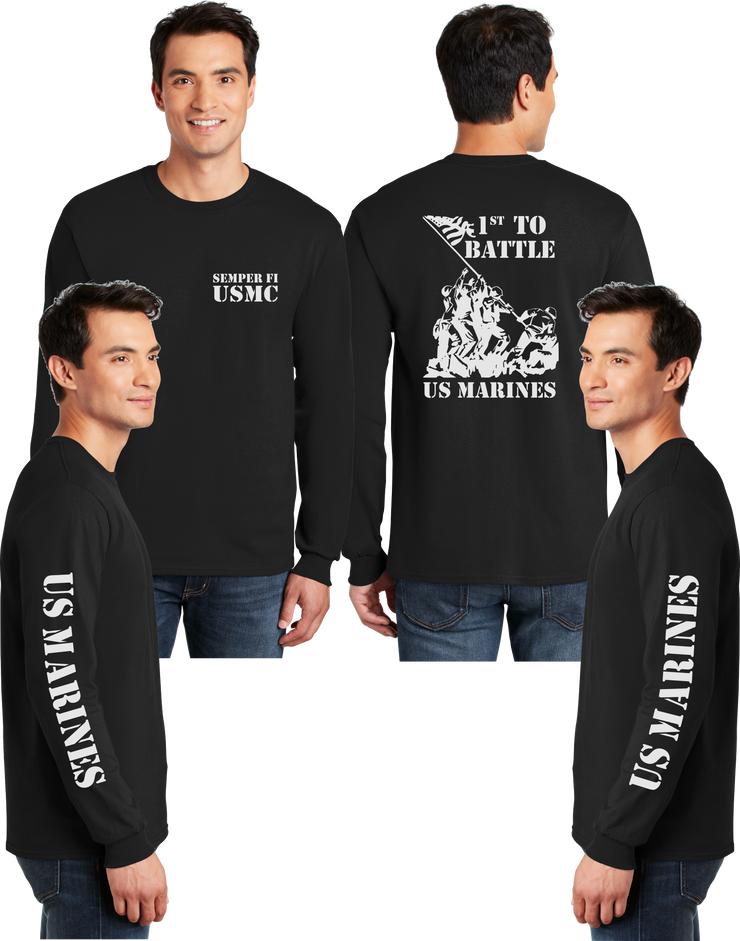 USMC 1st To Battle Reflective Long Sleeve - 100% Polyester