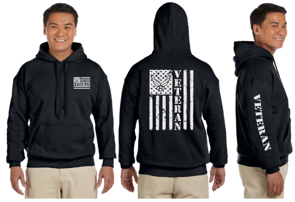 Air Force Veteran Flag Reflective Hoodie - Pullover