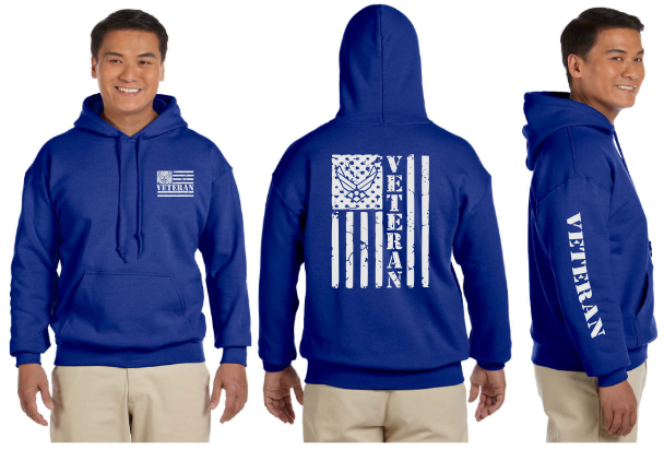 Air Force Veteran Flag Reflective Hoodie - Pullover