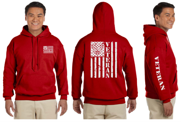 Air Force Veteran Flag Reflective Hoodie - Pullover