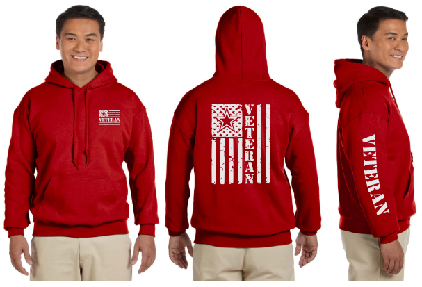 Army Veteran Flag Reflective Hoodie - Pullover