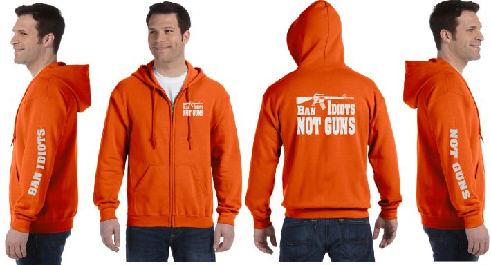 Ban Idiots Not Guns Reflective Hoodie - Zippered