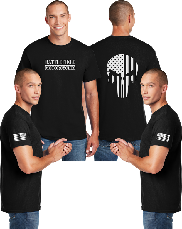 Battlefield Flag Punisher (Big Front) - Reflective Tee - Dry Blend