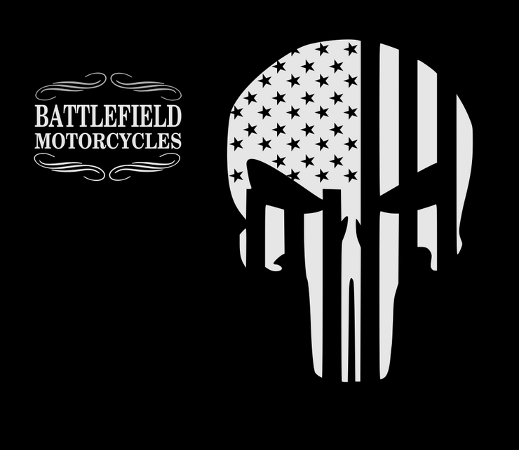 Battlefield Flag Punisher (Small Front) - Reflective Tee - Dry Blend