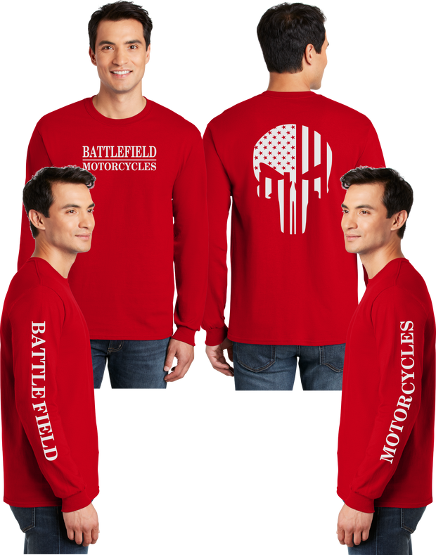 Battlefield Flag Punisher (Big Front) - Reflective  Long Sleeve - Dry Blend