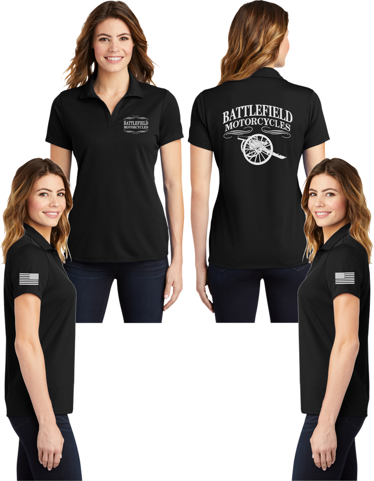 Battlefield Cannon - Womens V-Neck Polo - 100% Polyester