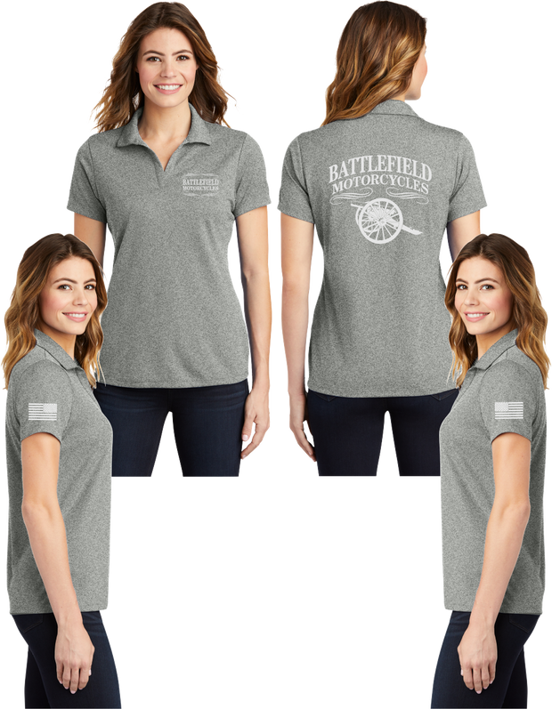 Battlefield Cannon - Womens V-Neck Polo - 100% Polyester