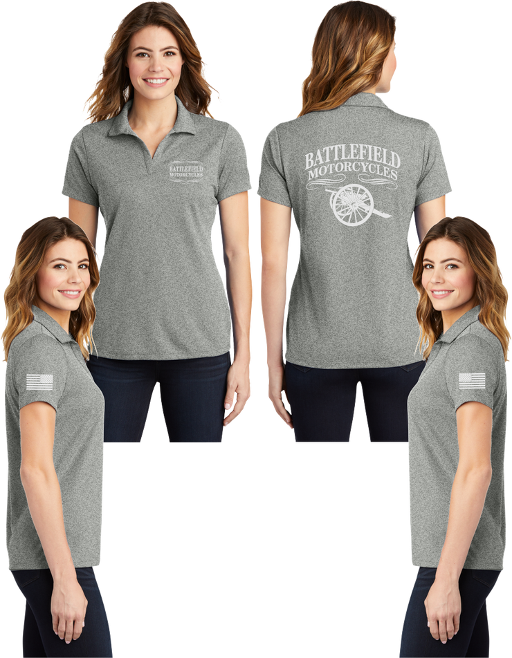 Battlefield Cannon - Womens V-Neck Polo - 100% Polyester
