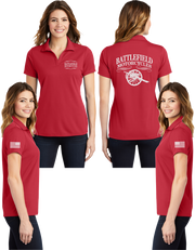 Battlefield Cannon - Womens V-Neck Polo - 100% Polyester