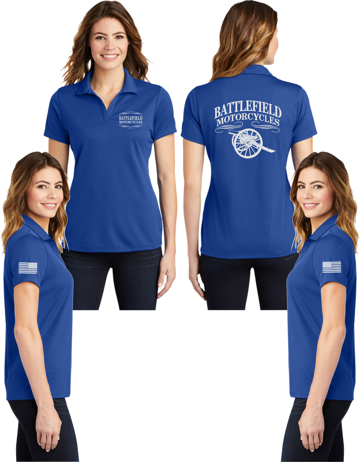 Battlefield Cannon - Womens V-Neck Polo - 100% Polyester