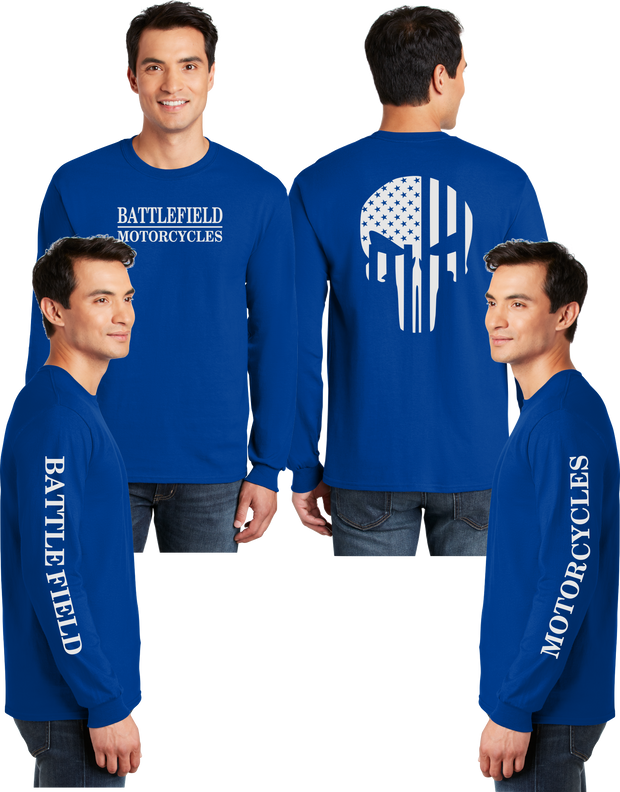 Battlefield Flag Punisher (Big Front) - Reflective  Long Sleeve - Dry Blend