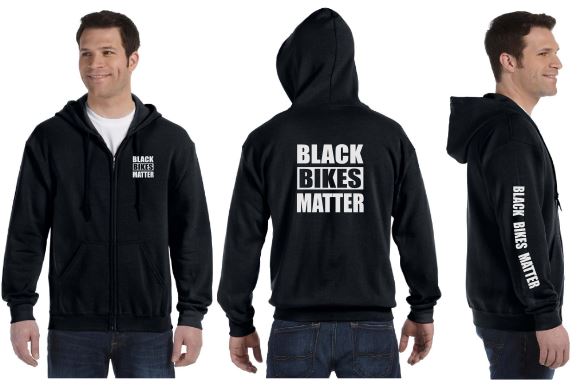 Black Bikes Matter Reflective Hoodie - Zippered