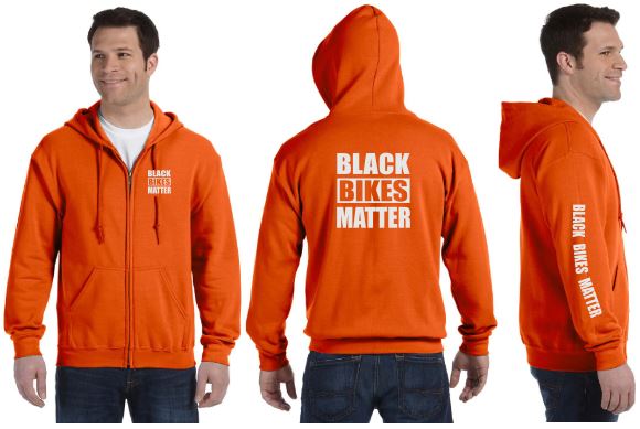 Black Bikes Matter Reflective Hoodie - Zippered