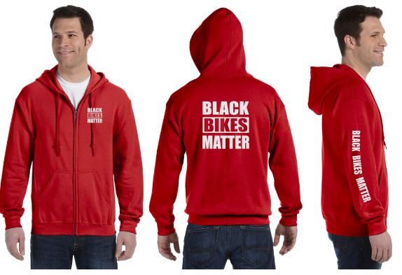 Black Bikes Matter Reflective Hoodie - Zippered