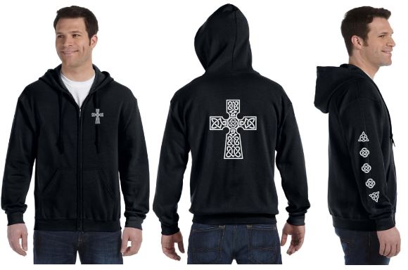 Celtic Cross Reflective Hoodie - Zippered