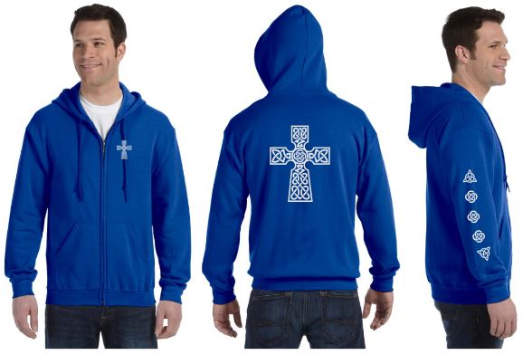 Celtic Cross Reflective Hoodie - Zippered