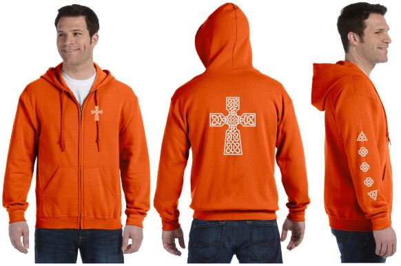 Celtic Cross Reflective Hoodie - Zippered