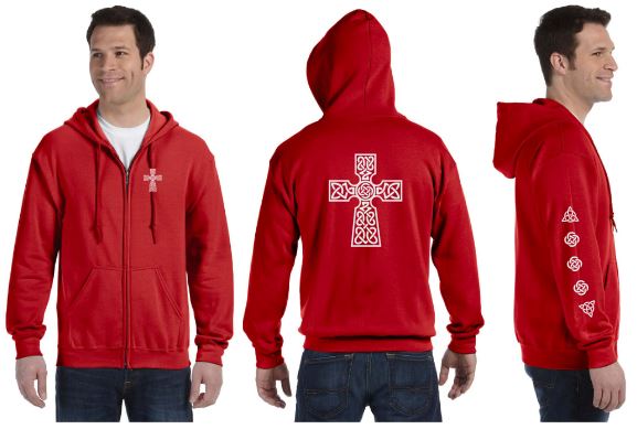 Celtic Cross Reflective Hoodie - Zippered