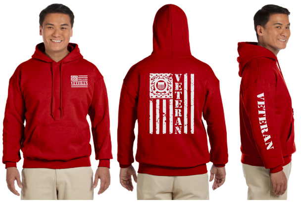 Coast Guard Veteran Reflective Hoodie - Pullover