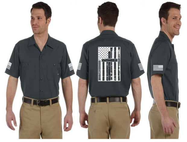 Flag Cross Reflective Mechanic Shirt