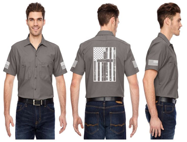Flag Cross Reflective Mechanic Shirt