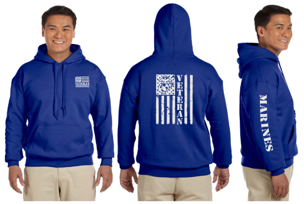 USMC Veteran Flag Reflective Hoodie - Pullover