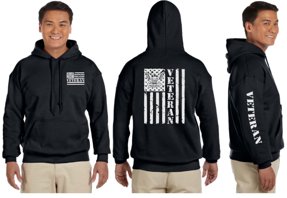 Navy Veteran Flag Reflective Hoodie - Pullover