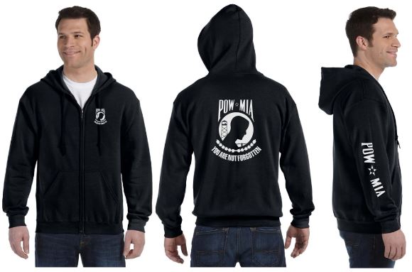 POW MIA Reflective Hoodie - Zippered